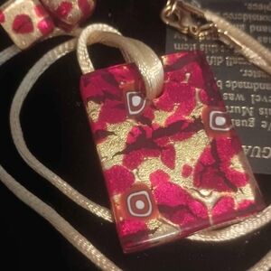 Red and Gold Pendant Necklace
